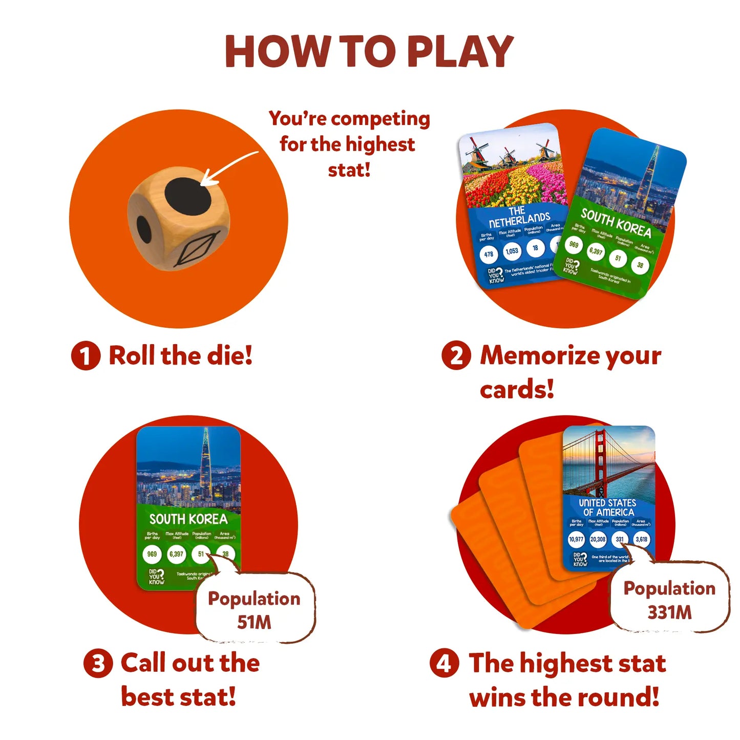 Rank Up: Countries of The World | Trump Card Game (ages 7+)