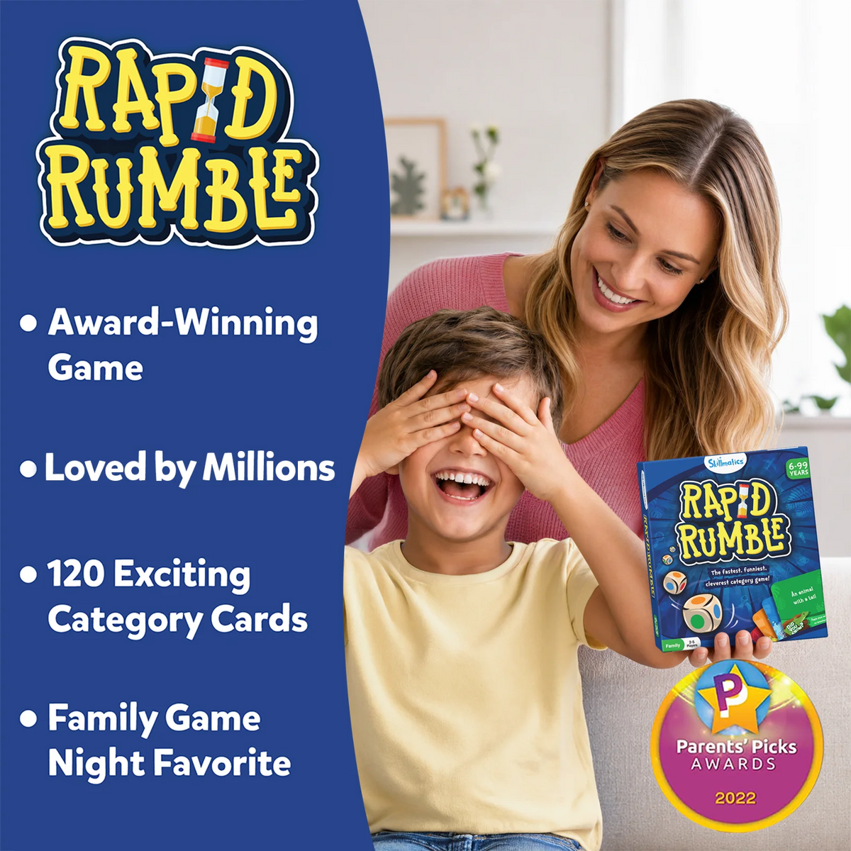 Rapid Rumble board game for ages 6+ with colorful components and dynamic gameplay