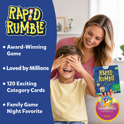 Rapid Rumble board game for ages 6+ with colorful components and dynamic gameplay