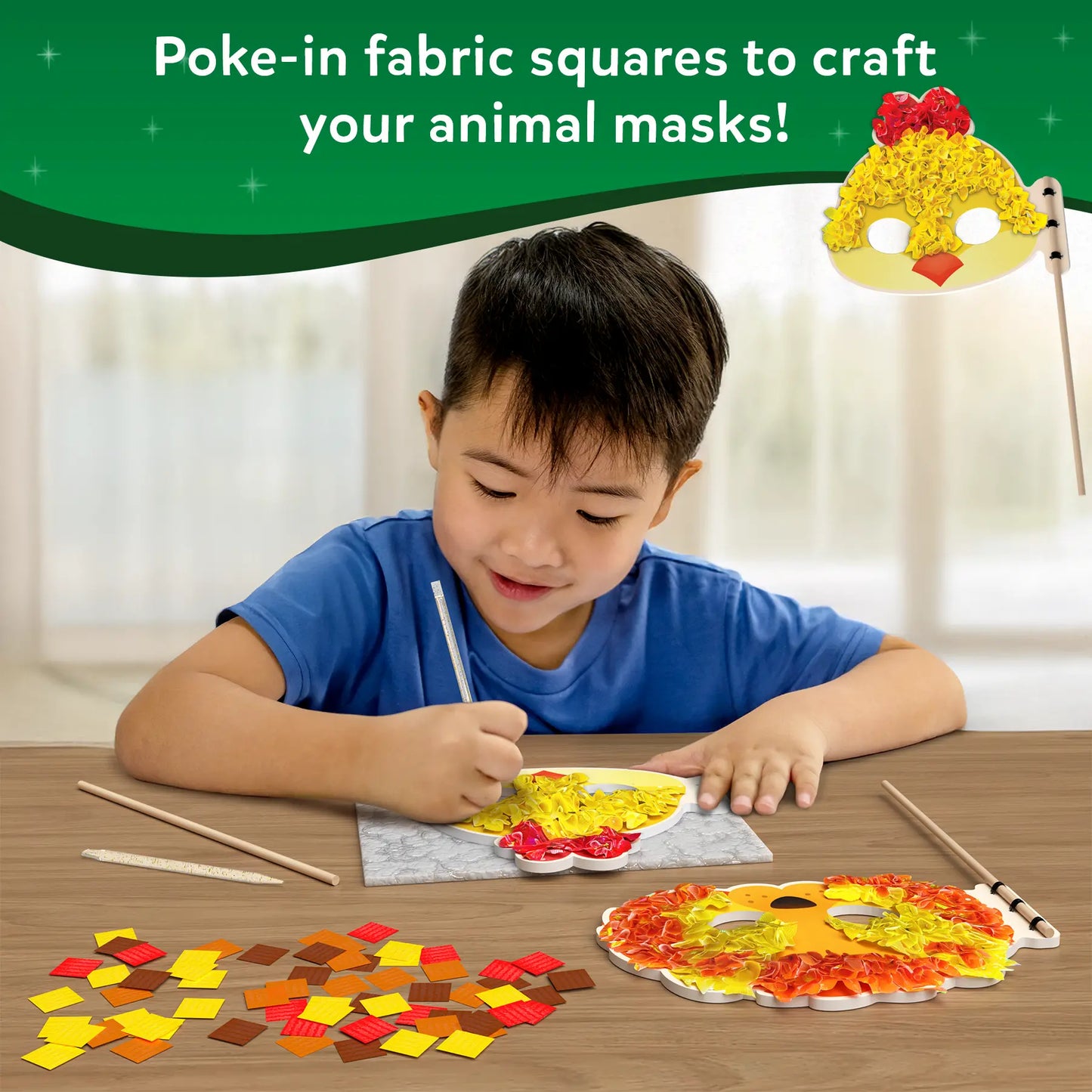 Poke-in Art Animal Masks | Mess-Free Art for Kids (ages 4-9)