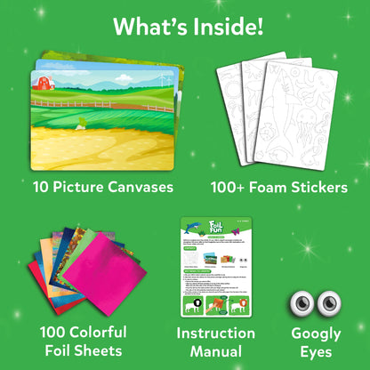 Foil Art Kit from Foil Fun World Of Animals No Mess Art Kit for Kids Ages 4-9