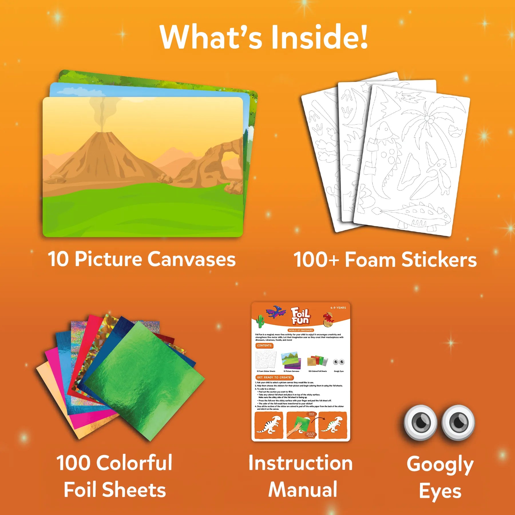 Dinosaur-themed craft kit foil fun World Of Dinosaurs no mess art kit for ages 4-9