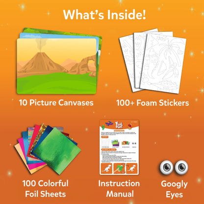 Dinosaur-themed craft kit foil fun World Of Dinosaurs no mess art kit for ages 4-9