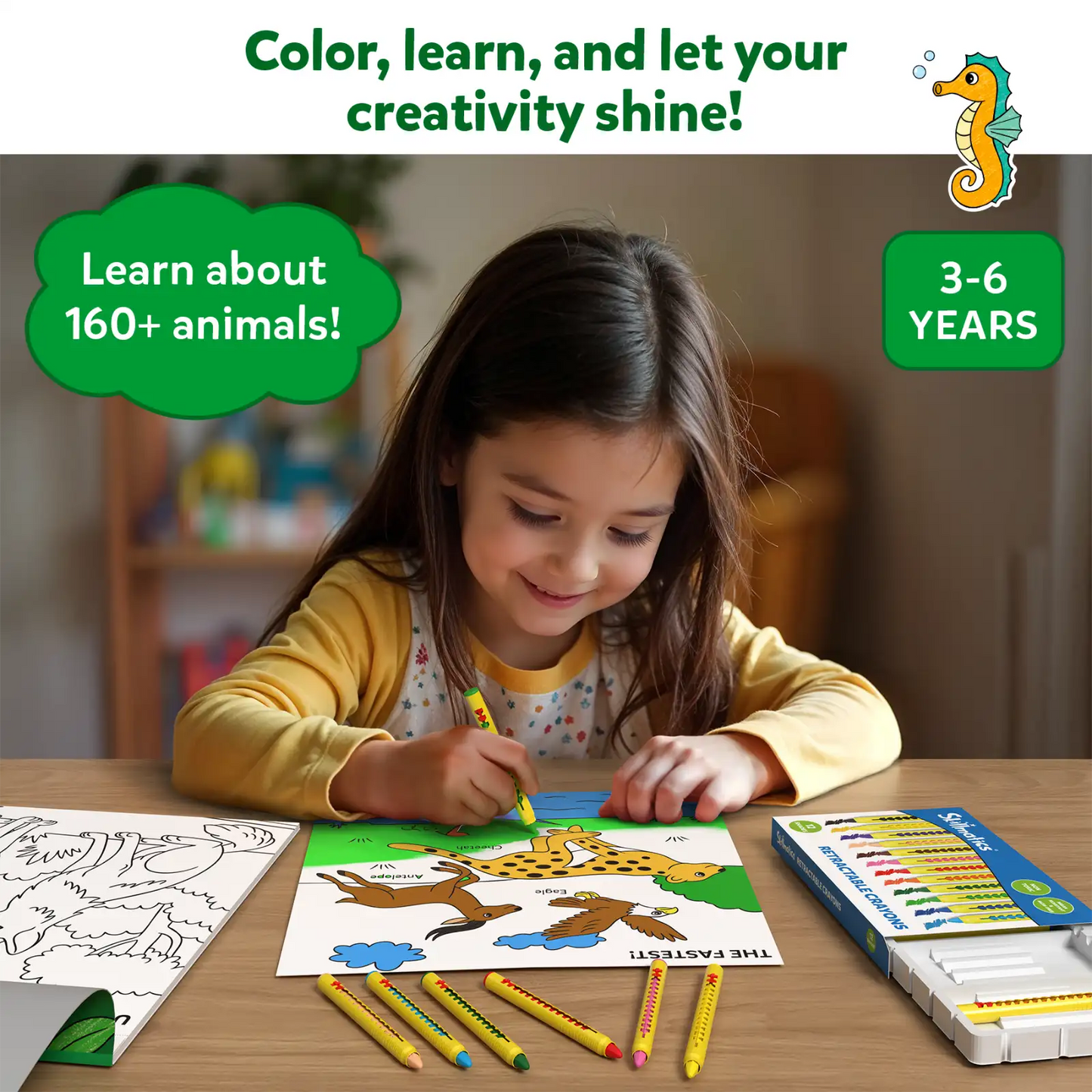 Color and Learn: Animals | Colouring Book (ages 3-6)