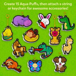 Aqua Puff animal keychains from Aqua Puffs Animal Friends 3D Art Kit for kids