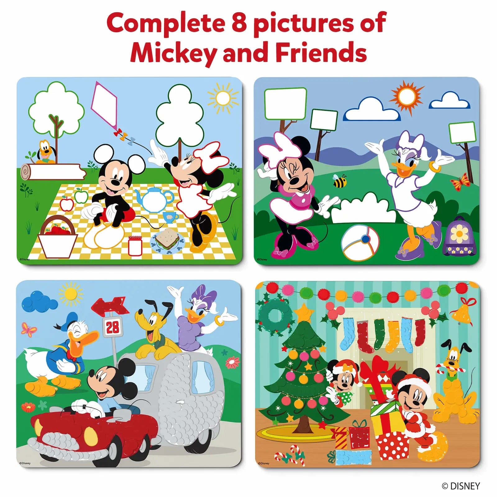 Mickey Mouse and friends puzzle set from Dot it! No mess sticker art for ages 3-7