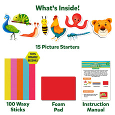 Waxy Window Art Kit featuring Amazing Animals for ages 5 to 12, DIY craft project