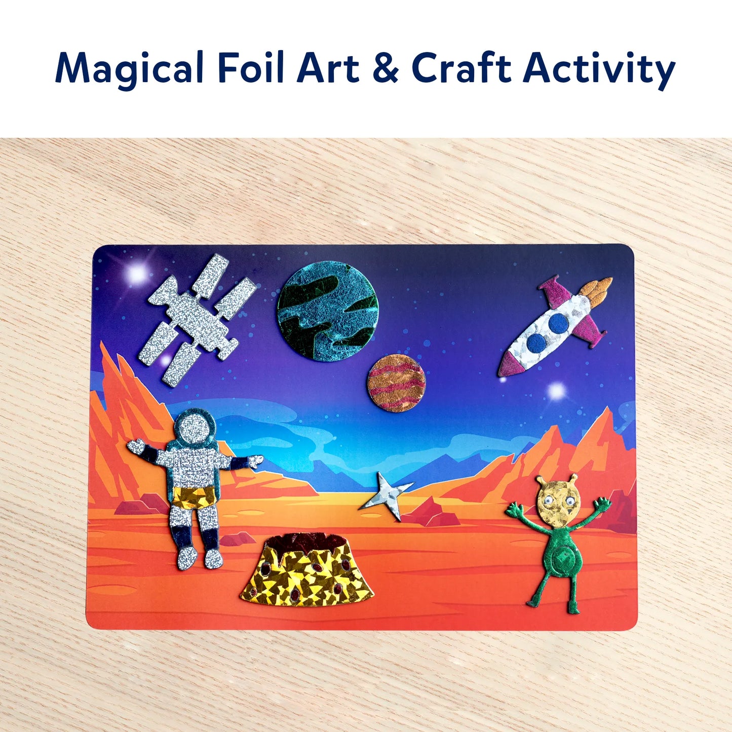 Skillmatics Foil Fun Up In Space No Mess Craft Kit, (100+ Piece Art Set)
