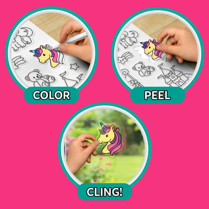 Color Clingz Unicorns & Princesses | 50+ Reusable Mess-Free Static Stickers