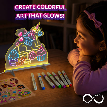 Light-Up Sketcher: Unicorns & Princesses | Reusable LED Drawing Boards (ages 4-8)