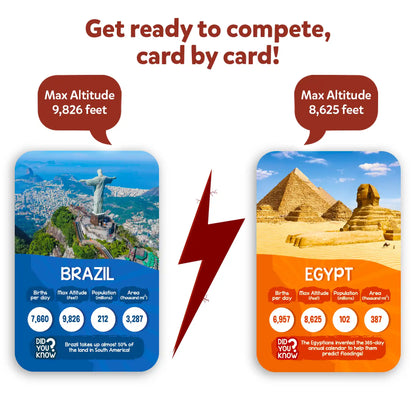 Rank Up: Countries of The World | Trump Card Game (ages 7+)