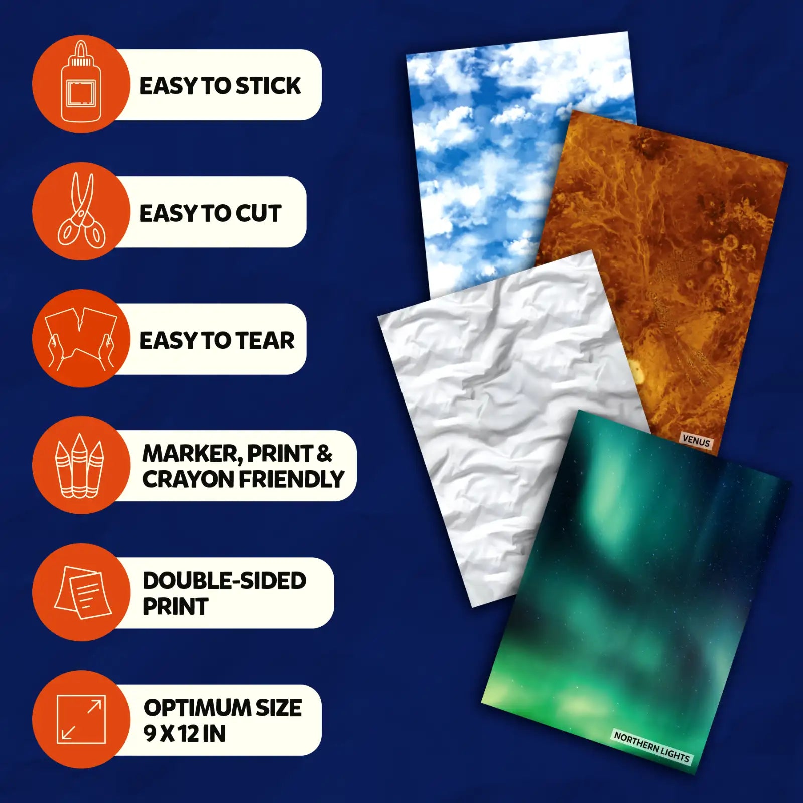 Clever Prints: Outer Space | Construction Paper (60 Sheets)