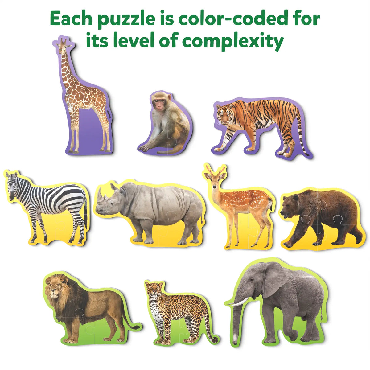 Animal-themed jigsaw puzzle for kids featuring wild animals from Step By Step Puzzle Wild Animals