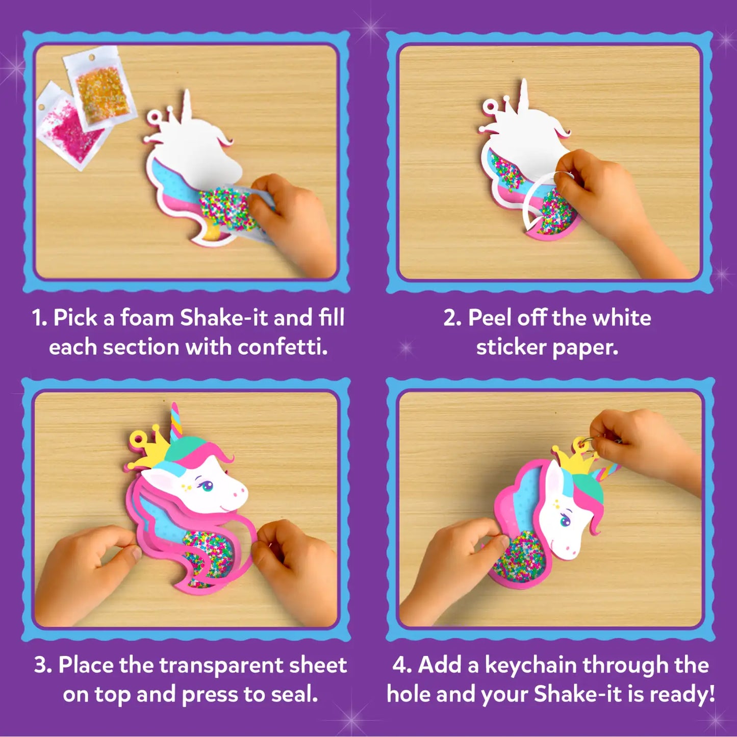 Shake-its: Unicorns & Princesses | DIY Craft Kit with Keychains (ages 4-9)