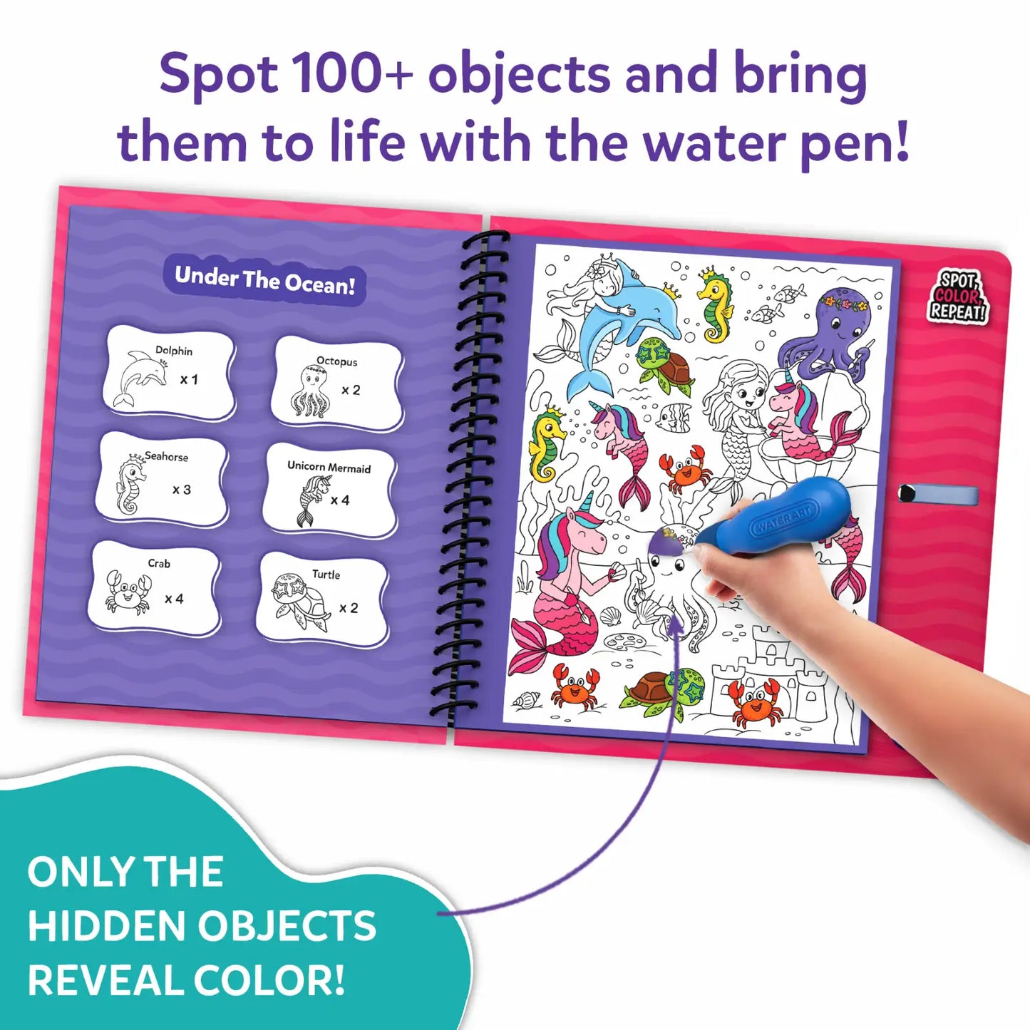 Water Spotter:Unicorns & Princesses | Reusable Search & Find Book (ages 4-8)