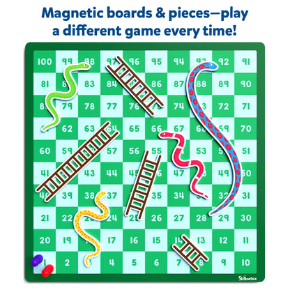 Snakes & Ladders | Magnetic & Customizable Board Game with a Twist (ages 4+)