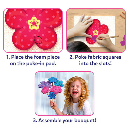 Flower craft instructions for Poke-in Art Flower Bouquet Kids Mess-Free Art