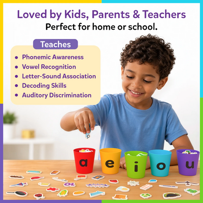 Phonics Sorter | Vowel Sorting & Early Reading Activity for Kids (ages 4-7)