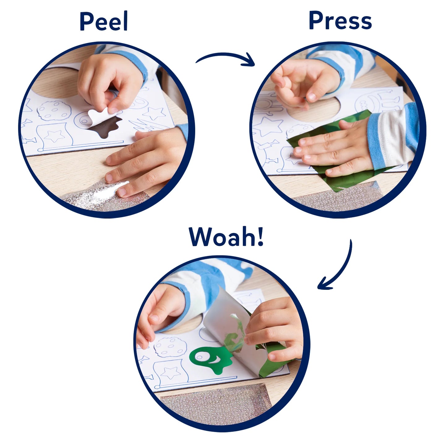 Skillmatics Foil Fun Up In Space No Mess Craft Kit, (100+ Piece Art Set)