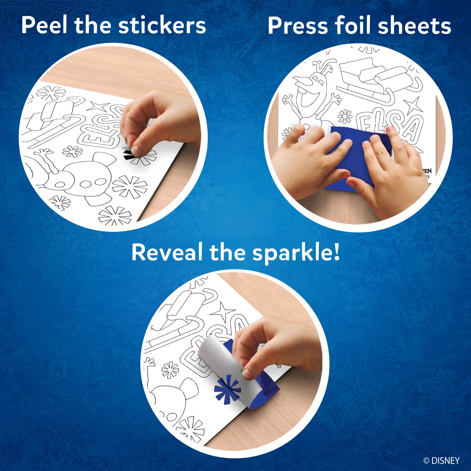 Frozen-themed foil art activity from Foil Fun Disney Frozen no mess art kit for kids