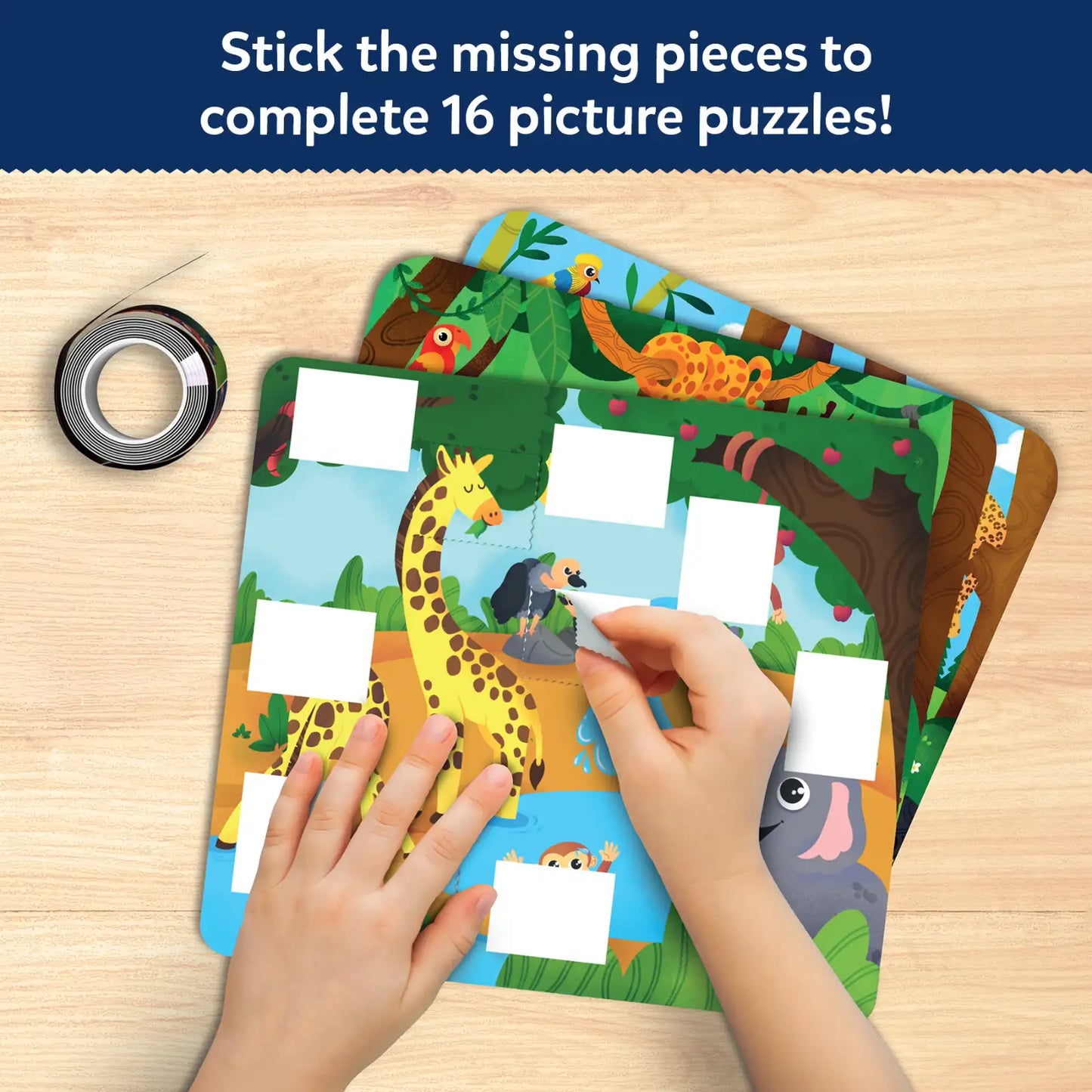Title Tape It: Animal Adventures | Sticker Puzzle Activity (Ages 4-8)
