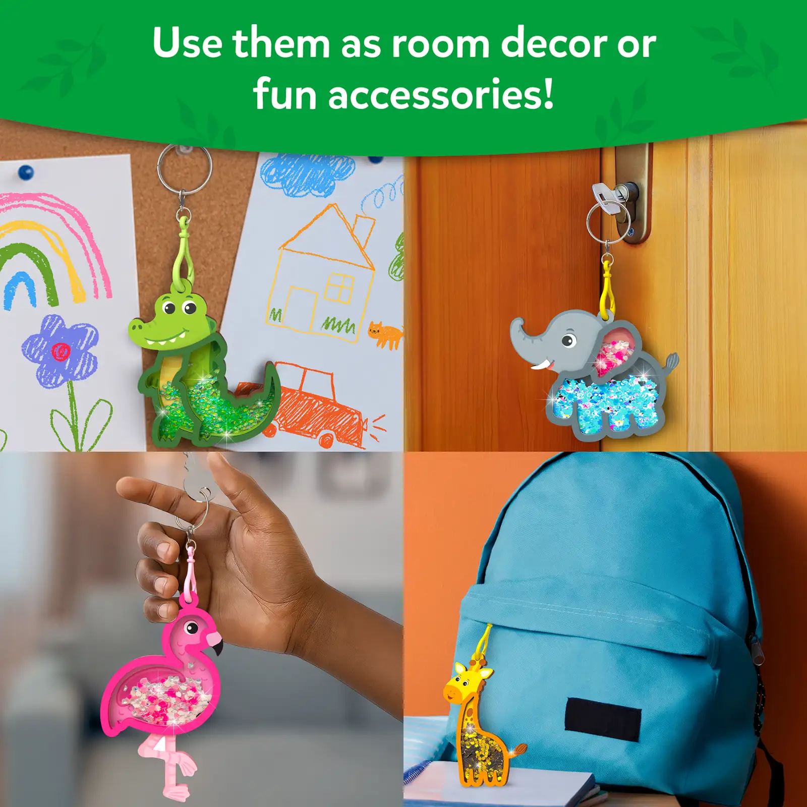 Shake-its: Amazing Animals | DIY Craft Kit with Keychains (ages 4-9)