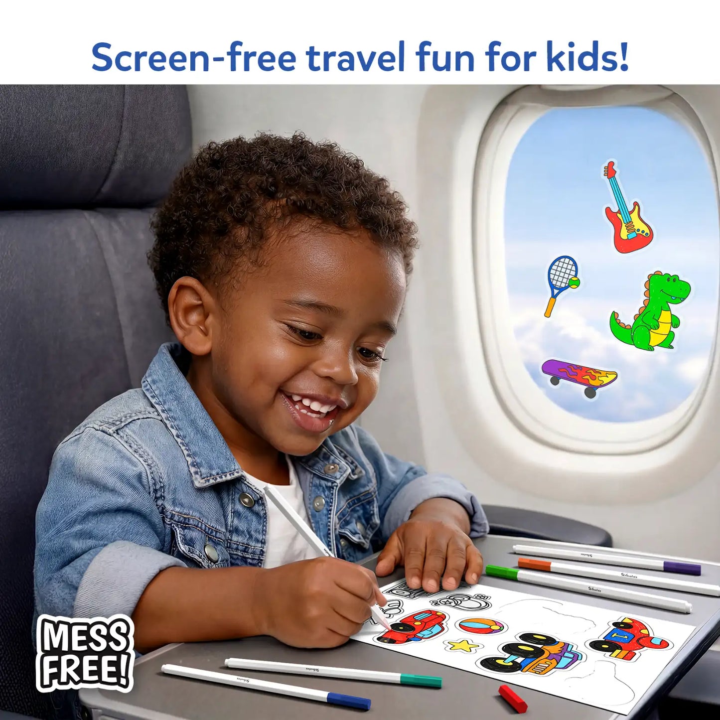 Color Clingz: Cars, Sports, Dinos & More! | Mess-Free Reusable Static Stickers (Ages 3-7)