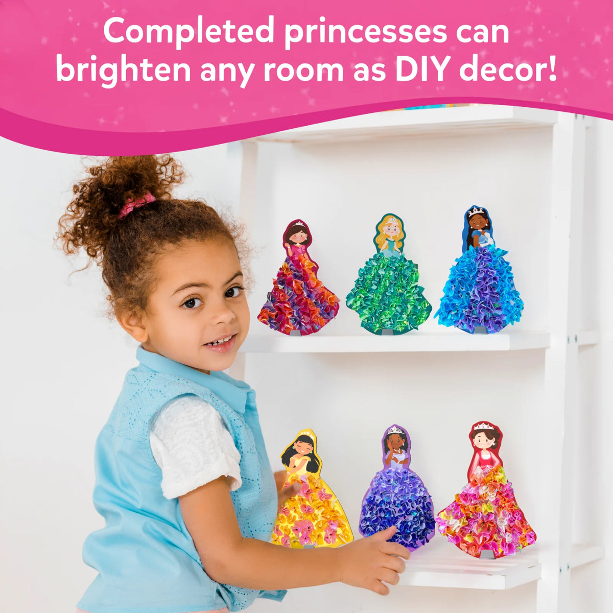 DIY princess decor for kids from Poke-in Art Magical Princesses mess-free art kit