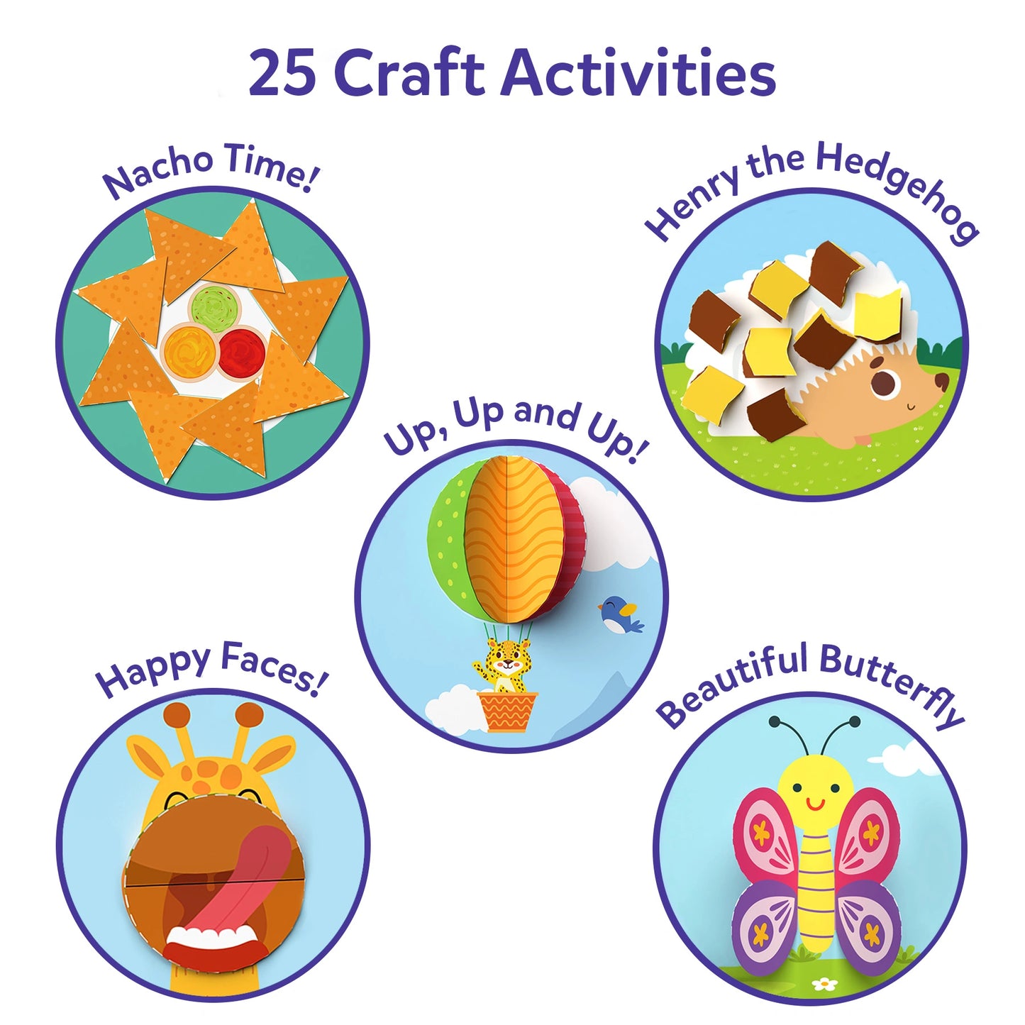 Craft activity examples from Snip Snip Art and Craft Activity Kit for ages 3-7