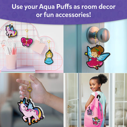 Aqua Puff craft decorations featuring Princesses and Unicorns from the 3D Art Kit