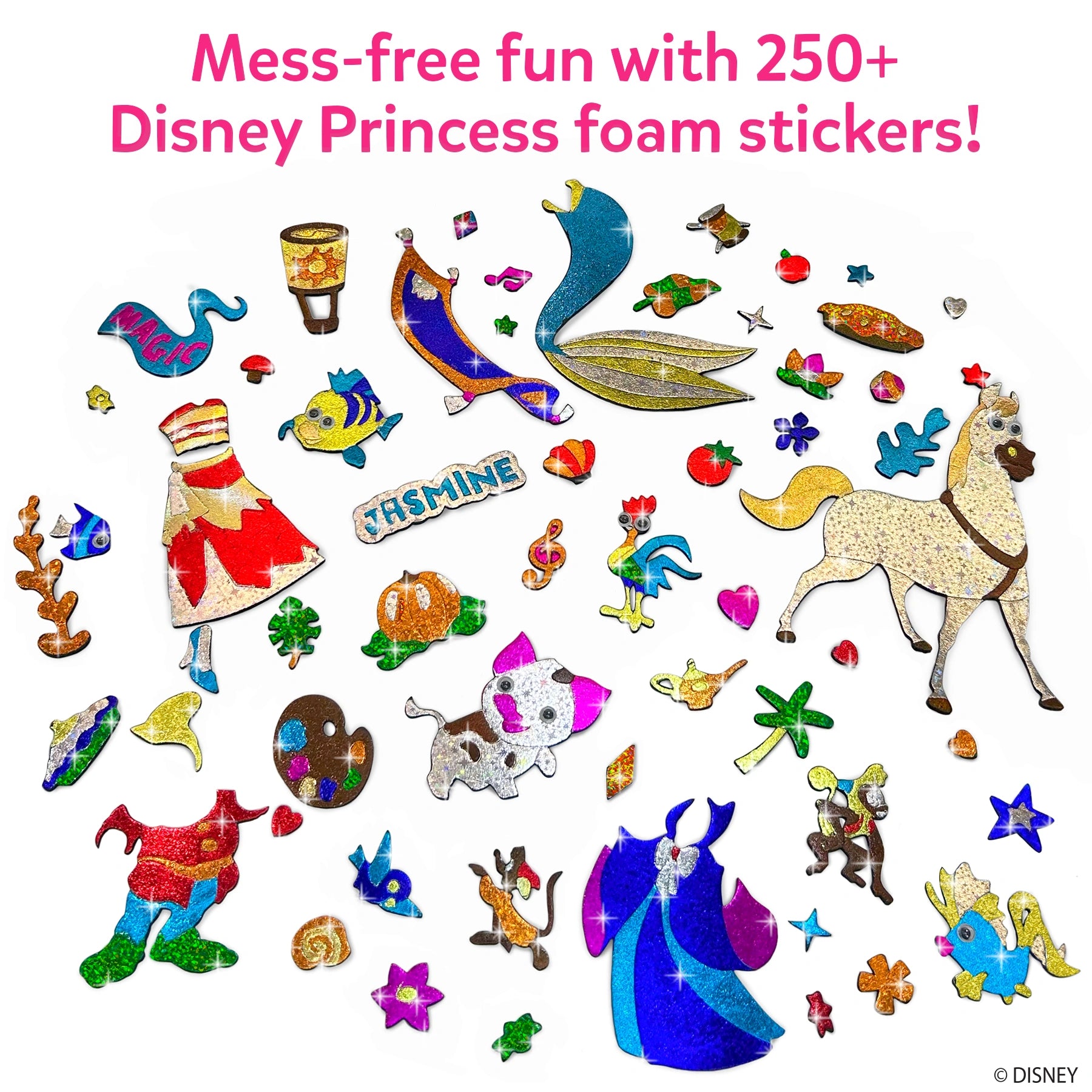 Disney Princess foam stickers from Foil Fun No Mess Art Kit for kids ages 4-9
