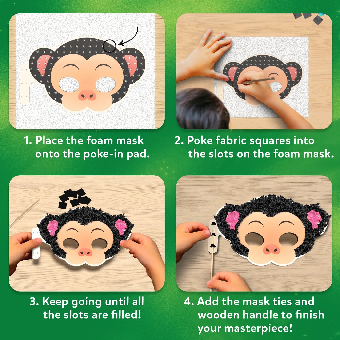 Poke-in Art Animal Masks | Mess-Free Art for Kids (ages 4-9)