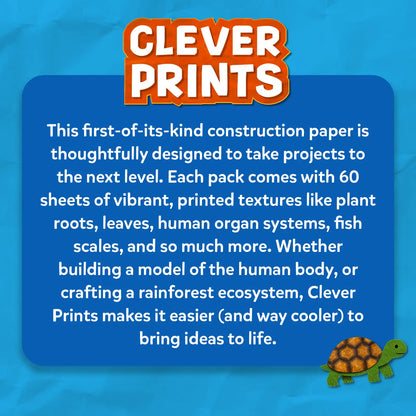 Clever Prints: Life Science | Construction Paper (60 Sheets)