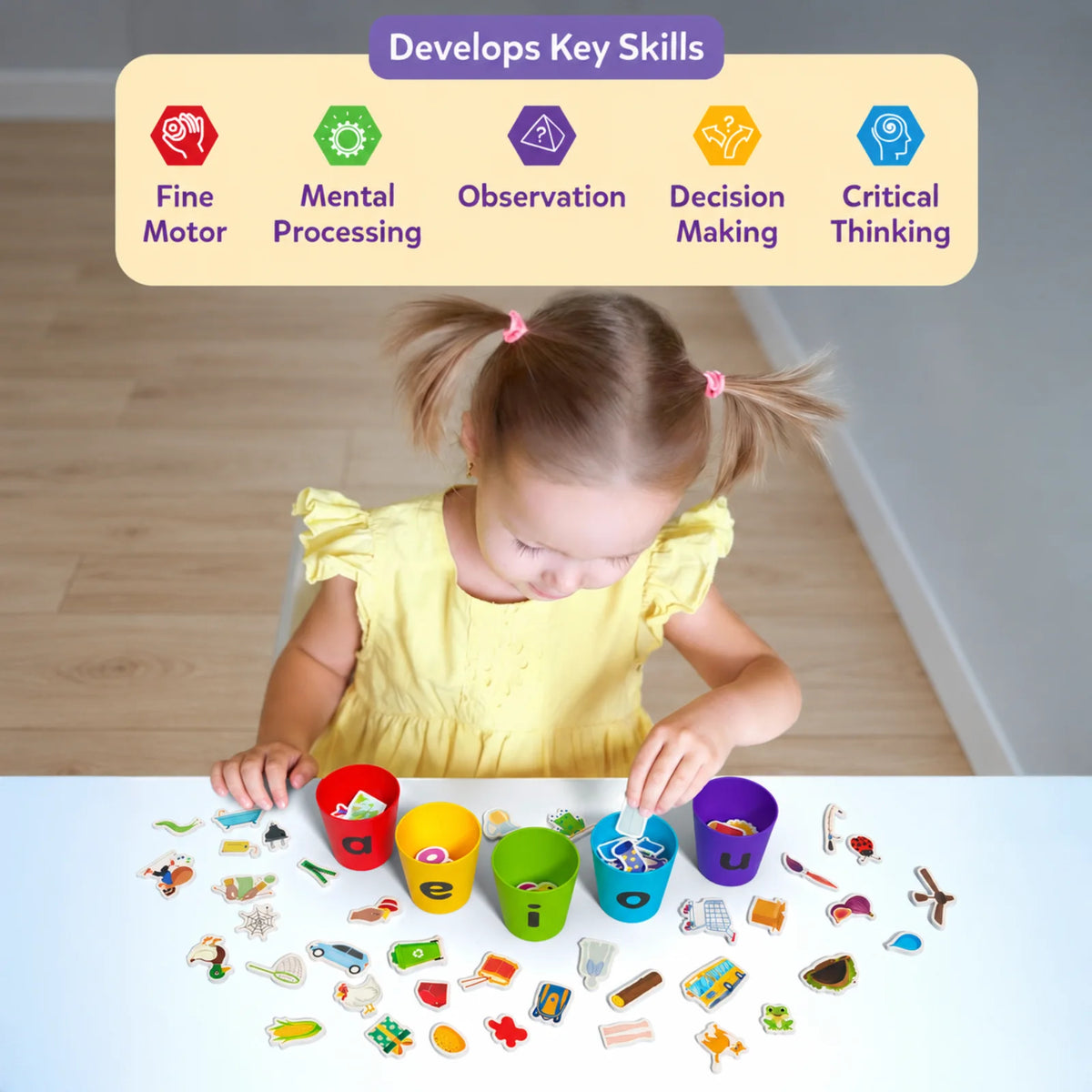 Phonics Sorter | Vowel Sorting & Early Reading Activity for Kids (ages 4-7)
