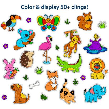 Color Clingz Amazing Animals | 50+ Reusable Mess-Free Static Stickers