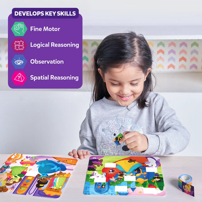 Tape It: Unicorns & Princesses | Sticker Puzzle Activity (Ages 4-8)