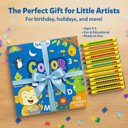 Color and Learn: Letters, Numbers, Phonics and Shapes | Colouring Book (ages 3-6)