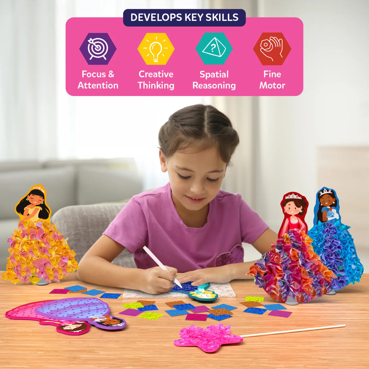 Child’s craft activity set from Poke-in Art Magical Princesses mess-free art kit for kids