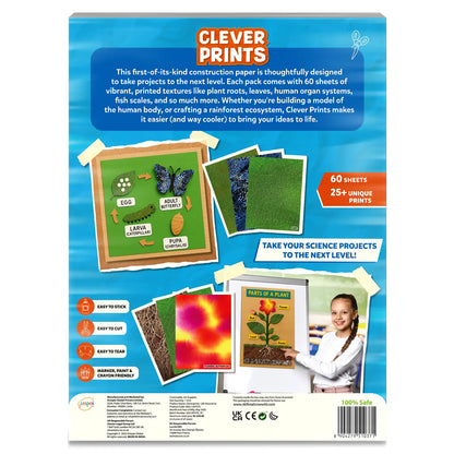 Clever Prints: Life Science | Construction Paper (60 Sheets)