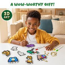 Color-your-own animal keychains from Aqua Puffs Animal Friends 3D Art Kit for kids