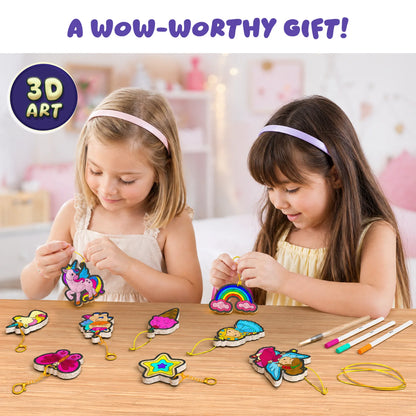 Children’s craft kit Aqua Puffs Princesses and Unicorns 3D Art Kit for kids ages 4+