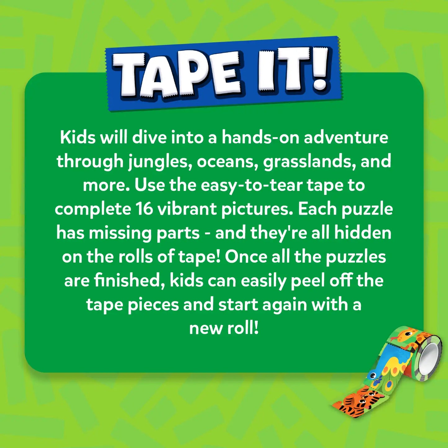 Title Tape It: Animal Adventures | Sticker Puzzle Activity (Ages 4-8)