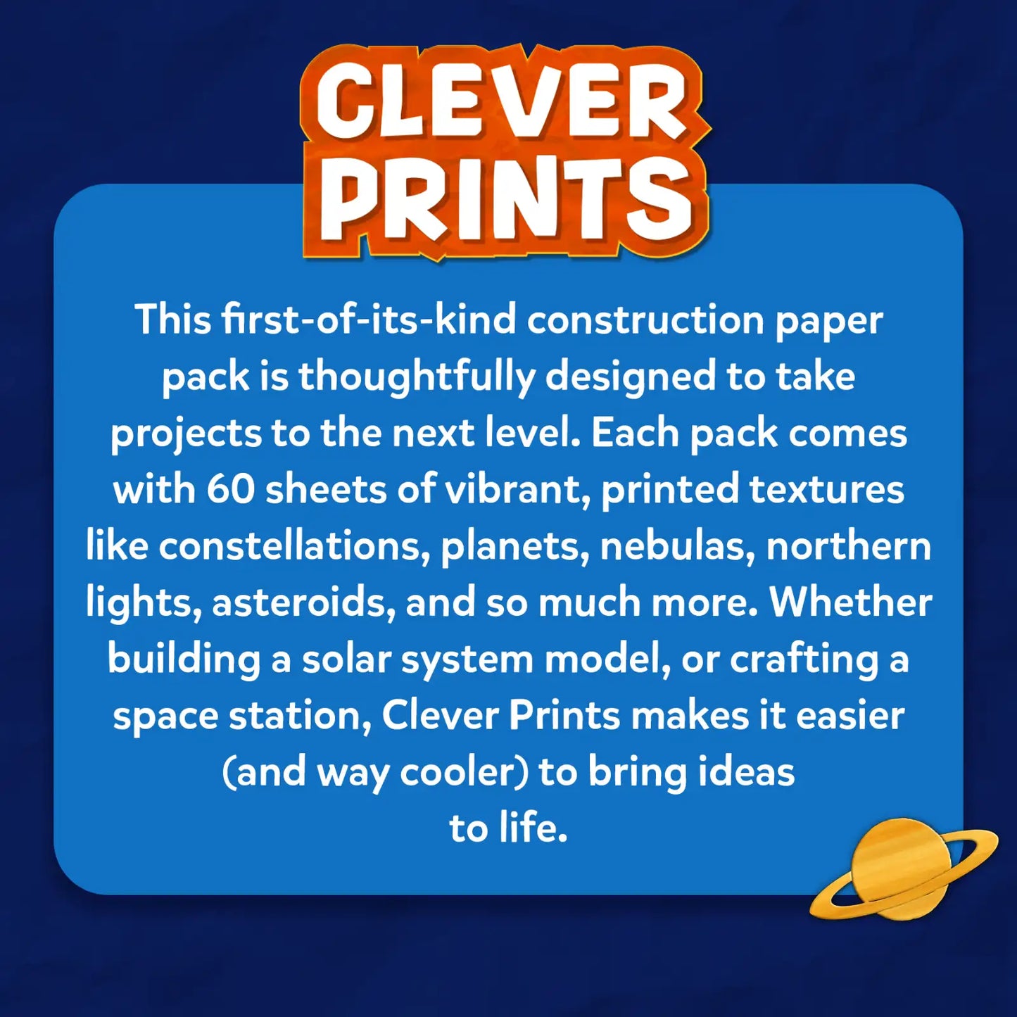 Clever Prints: Outer Space | Construction Paper (60 Sheets)