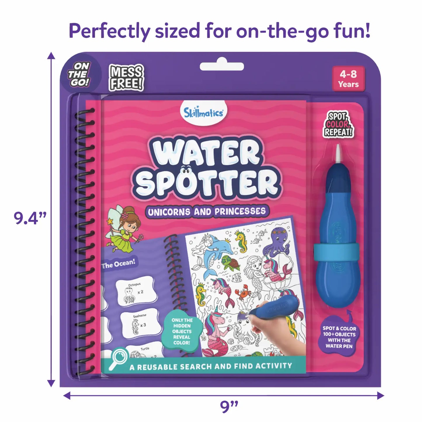 Water Spotter:Unicorns & Princesses | Reusable Search & Find Book (ages 4-8)