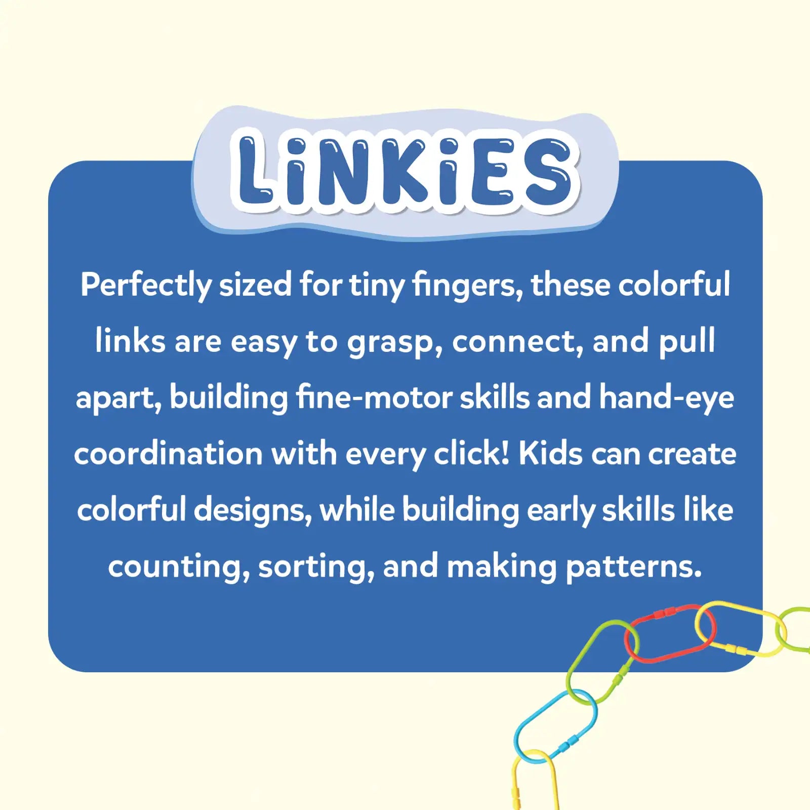 Linkies: Set of 36 Links | Connectable Learning Link Toy for Toddlers (10-24 months)