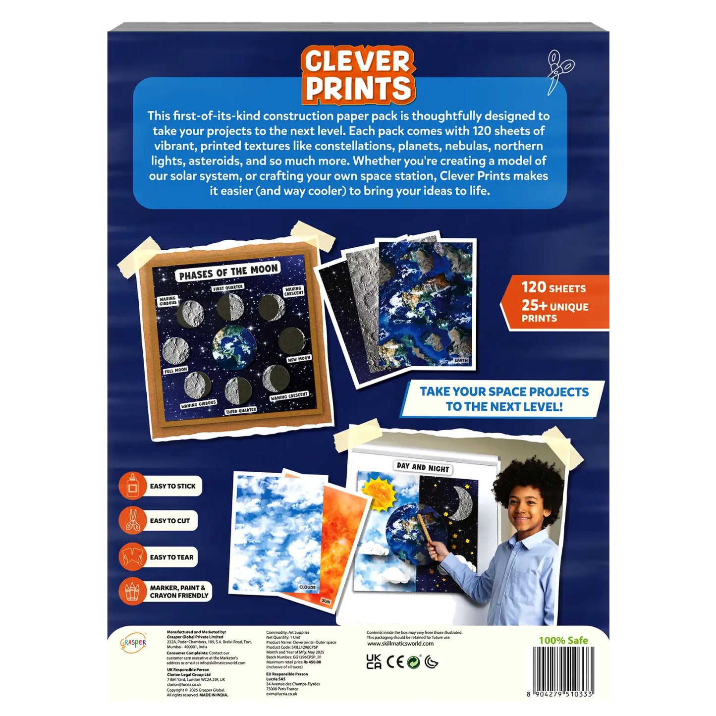 Clever Prints: Outer Space | Construction Paper (120 Sheets)