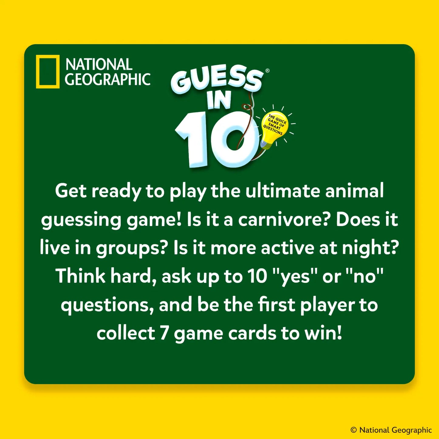 Guess in 10: National Geographic Animals | Trivia Card Game (ages 6+)