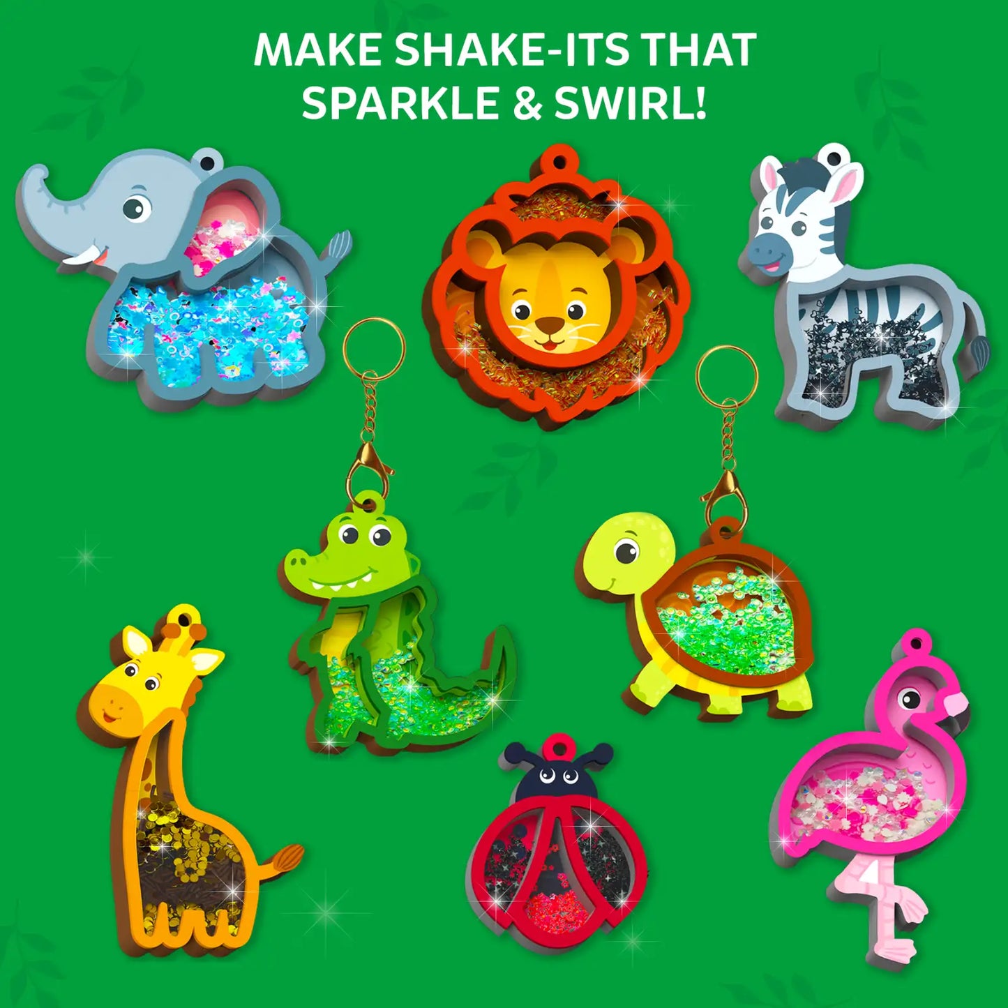 Shake-its: Amazing Animals | DIY Craft Kit with Keychains (ages 4-9)