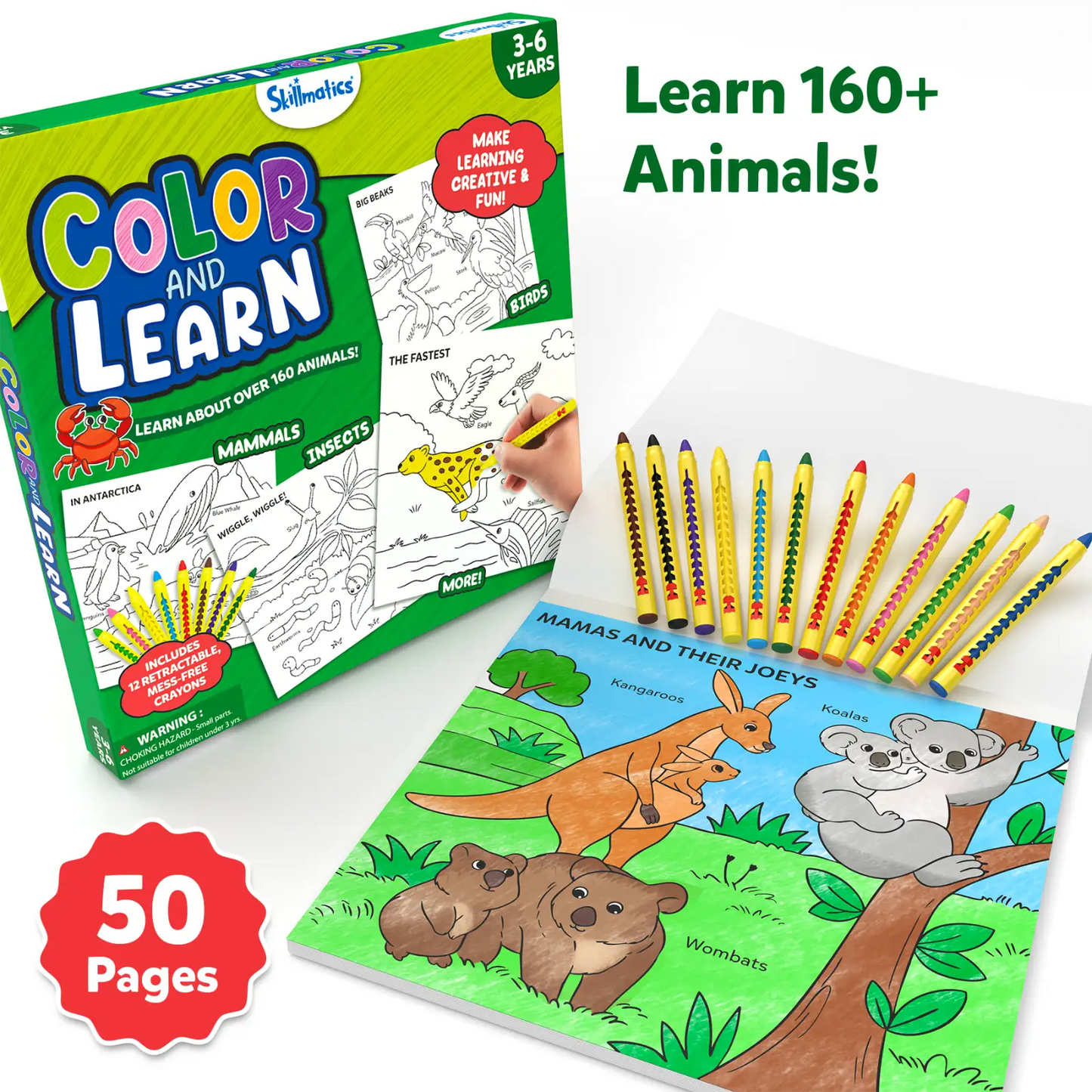 Color and Learn: Animals | Colouring Book (ages 3-6)