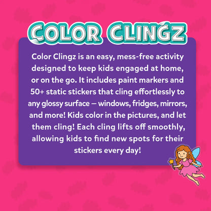 Color Clingz Unicorns & Princesses | 50+ Reusable Mess-Free Static Stickers